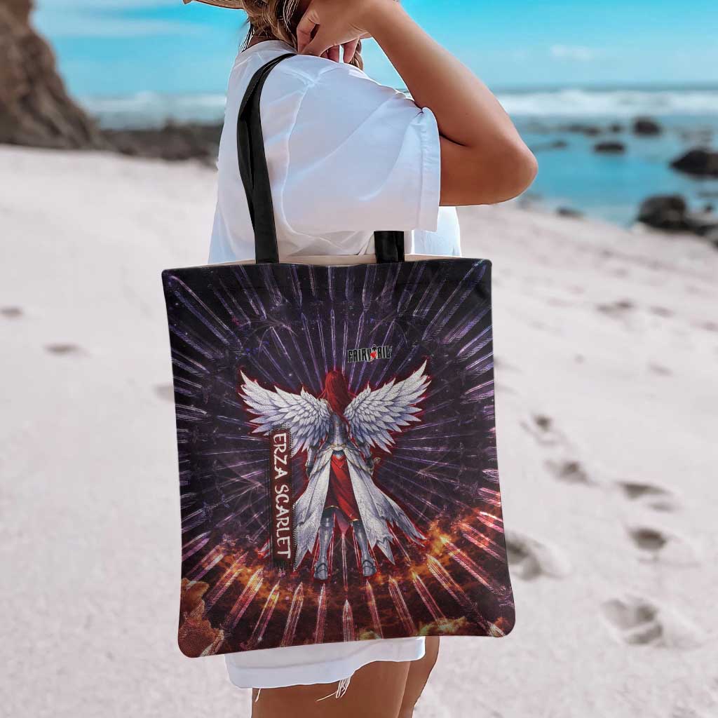 Erza Scarlet Fairy Tail Tote Bag Celestial Armor Anime Style with Radiant Winged Design