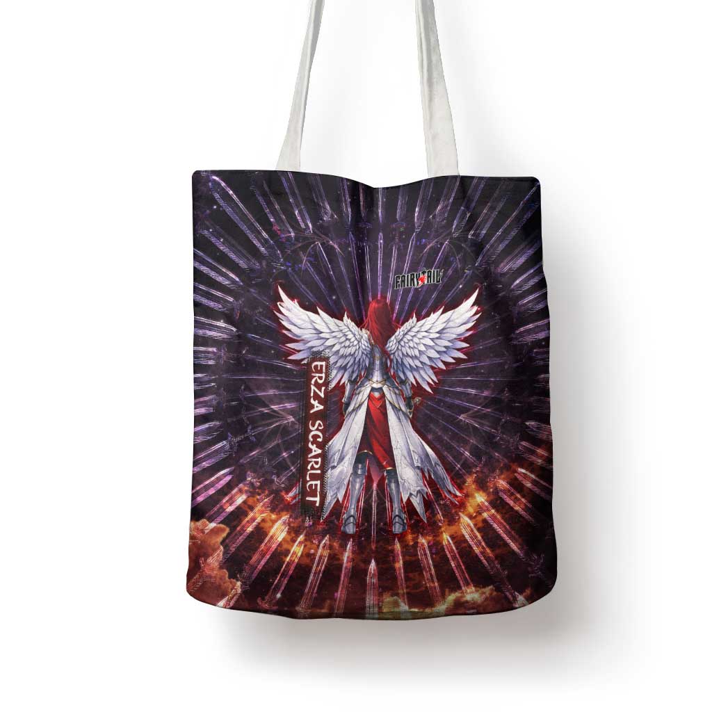 Erza Scarlet Fairy Tail Tote Bag Celestial Armor Anime Style with Radiant Winged Design