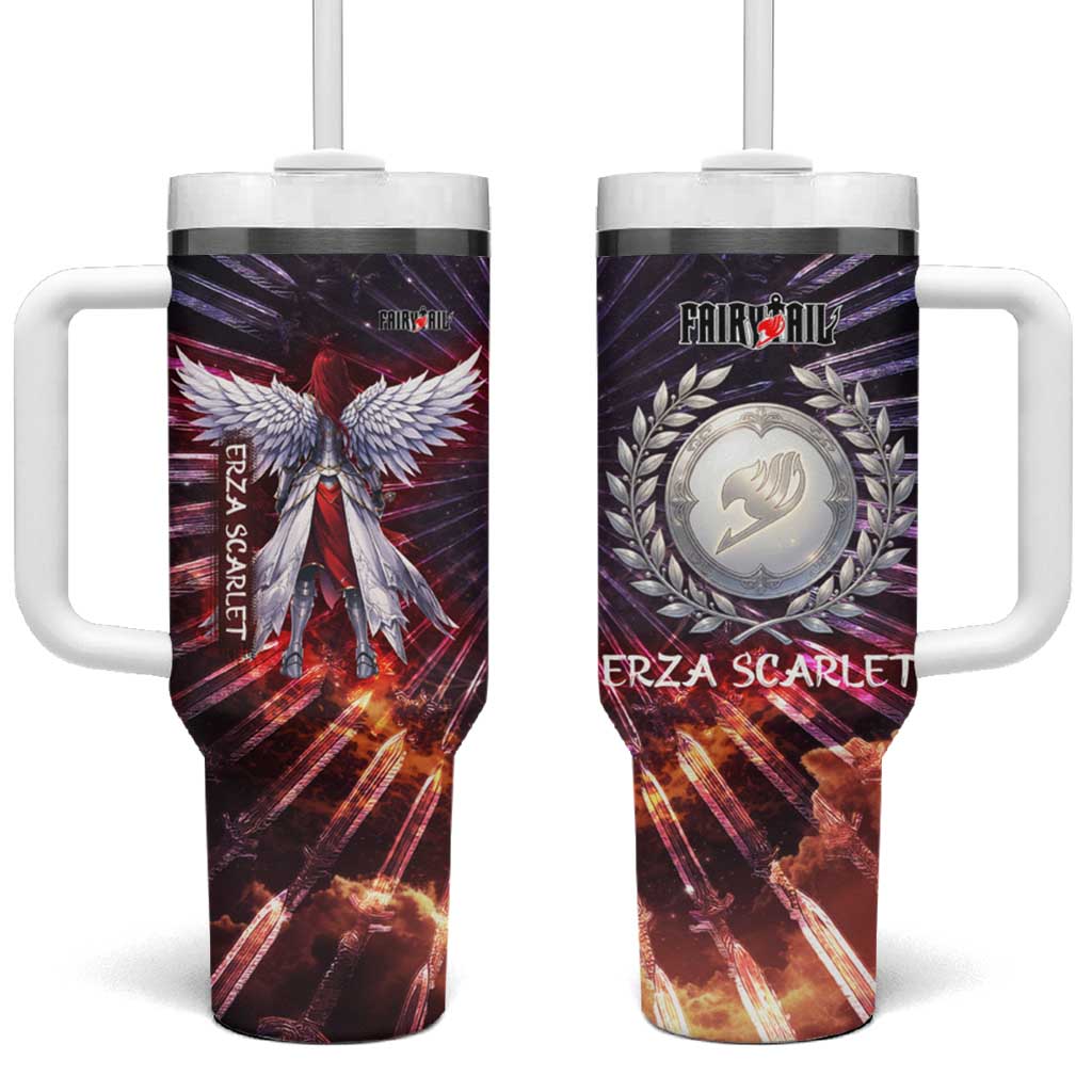 Erza Scarlet Fairy Tail Tumbler With Handle Celestial Armor Anime Style with Radiant Winged Design