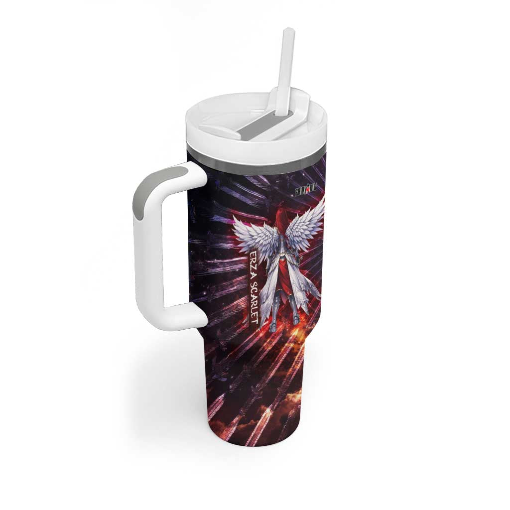 Erza Scarlet Fairy Tail Tumbler With Handle Celestial Armor Anime Style with Radiant Winged Design