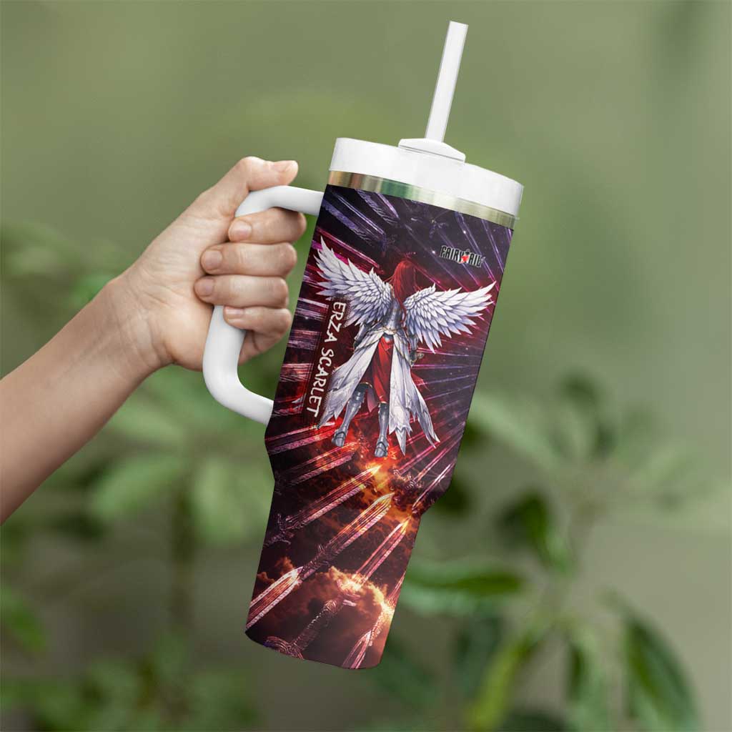 Erza Scarlet Fairy Tail Tumbler With Handle Celestial Armor Anime Style with Radiant Winged Design