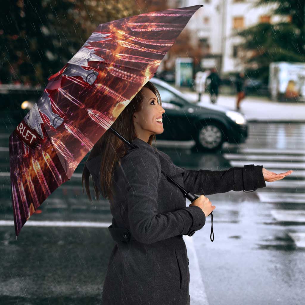 Erza Scarlet Fairy Tail Umbrella Celestial Armor Anime Style with Radiant Winged Design