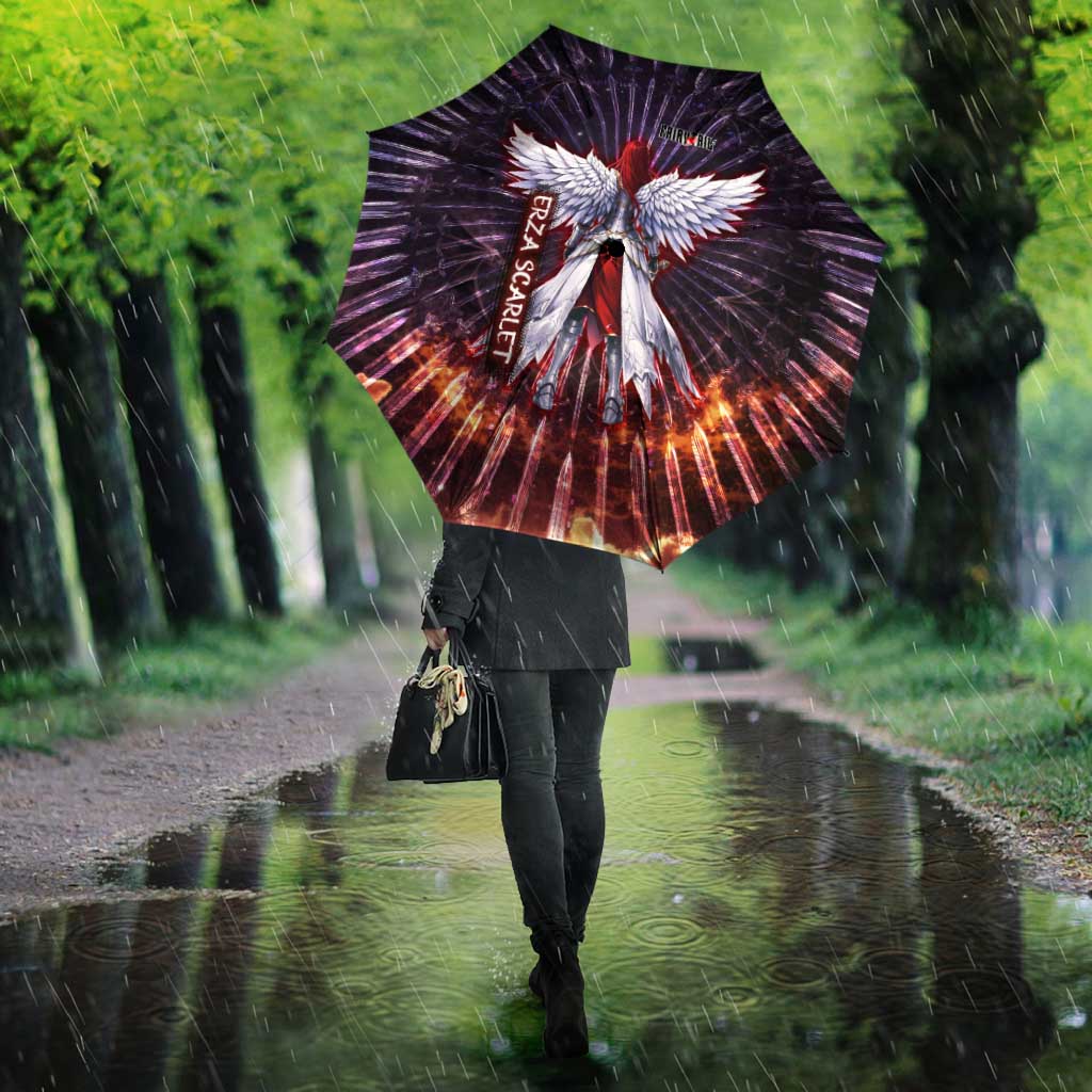 Erza Scarlet Fairy Tail Umbrella Celestial Armor Anime Style with Radiant Winged Design