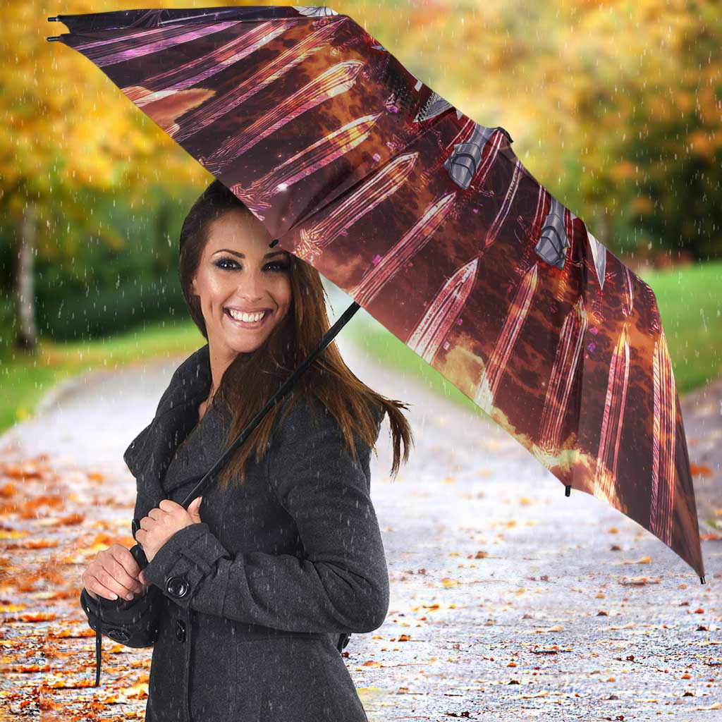 Erza Scarlet Fairy Tail Umbrella Celestial Armor Anime Style with Radiant Winged Design