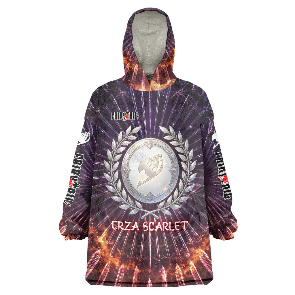 Erza Scarlet Fairy Tail Wearable Blanket Hoodie Celestial Armor Anime Style with Radiant Winged Design