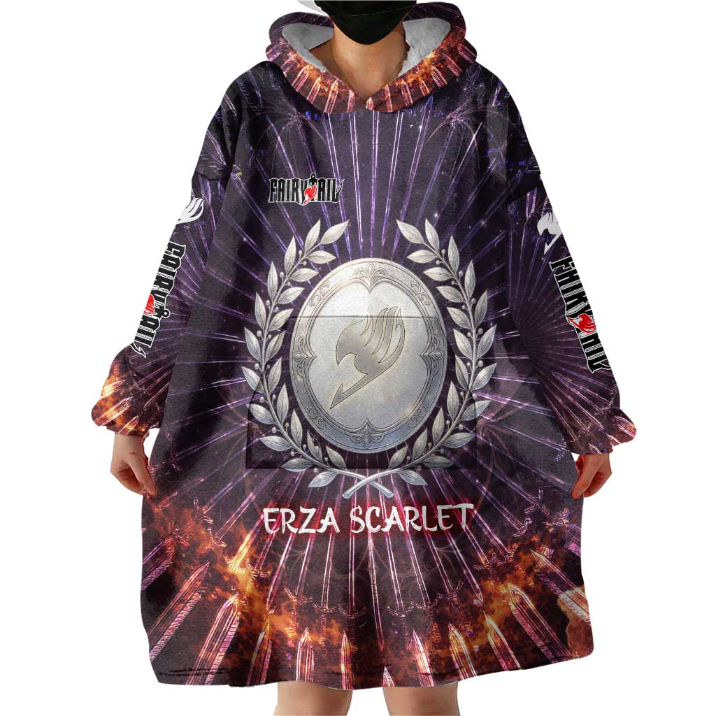Erza Scarlet Fairy Tail Wearable Blanket Hoodie Celestial Armor Anime Style with Radiant Winged Design