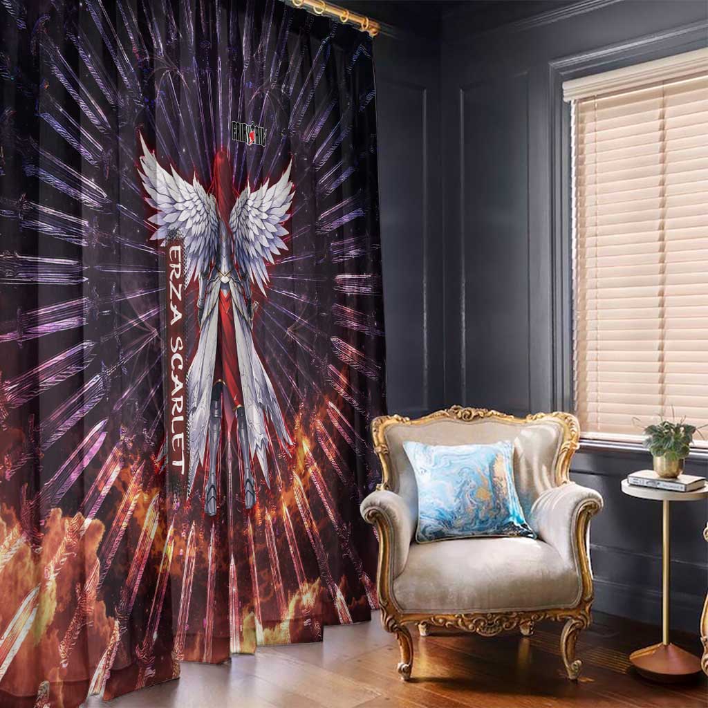 Erza Scarlet Fairy Tail Window Curtain Celestial Armor Anime Style with Radiant Winged Design