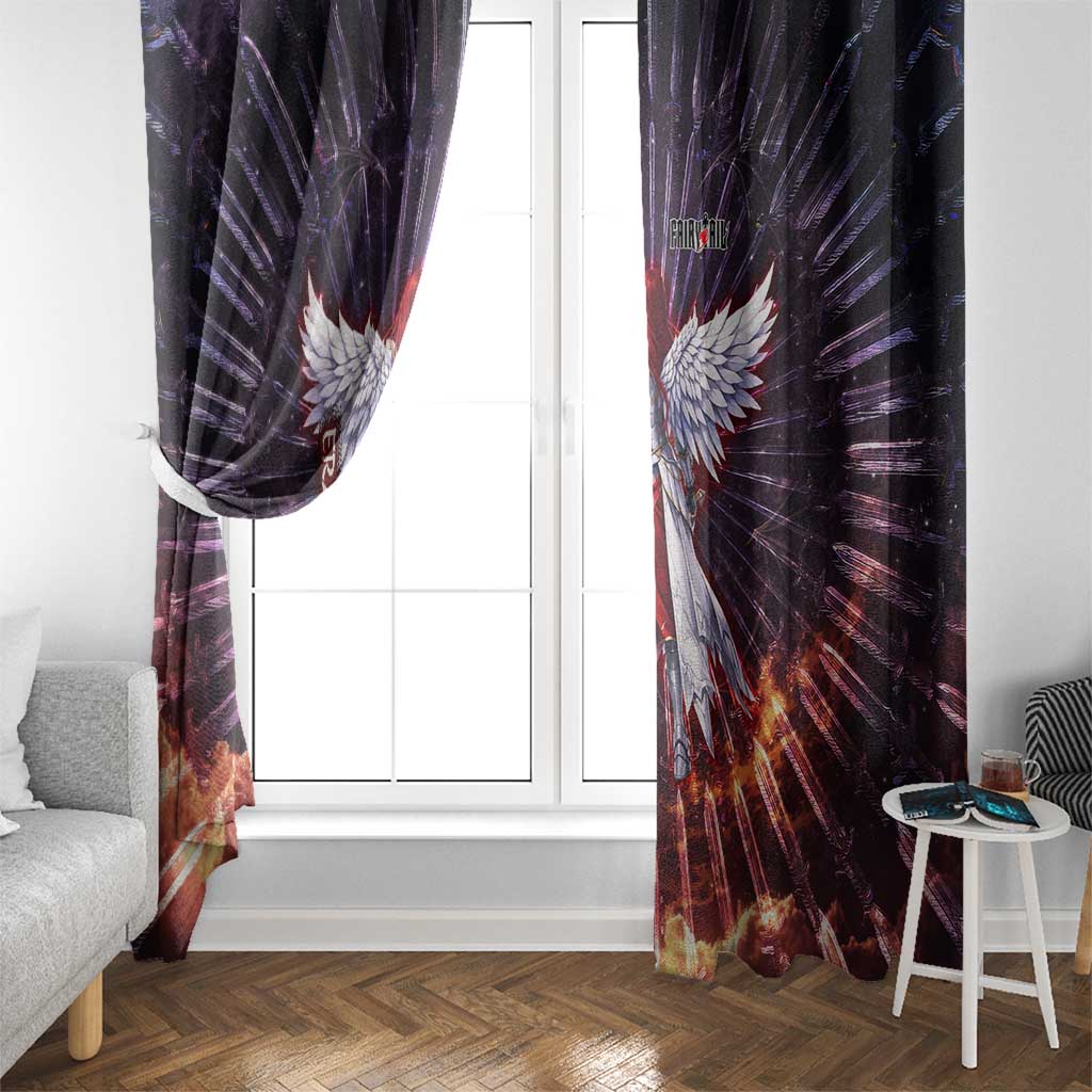 Erza Scarlet Fairy Tail Window Curtain Celestial Armor Anime Style with Radiant Winged Design