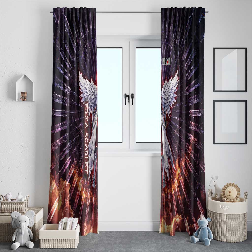 Erza Scarlet Fairy Tail Window Curtain Celestial Armor Anime Style with Radiant Winged Design