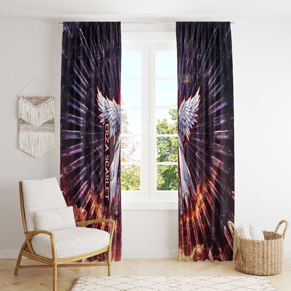 Erza Scarlet Fairy Tail Window Curtain Celestial Armor Anime Style with Radiant Winged Design