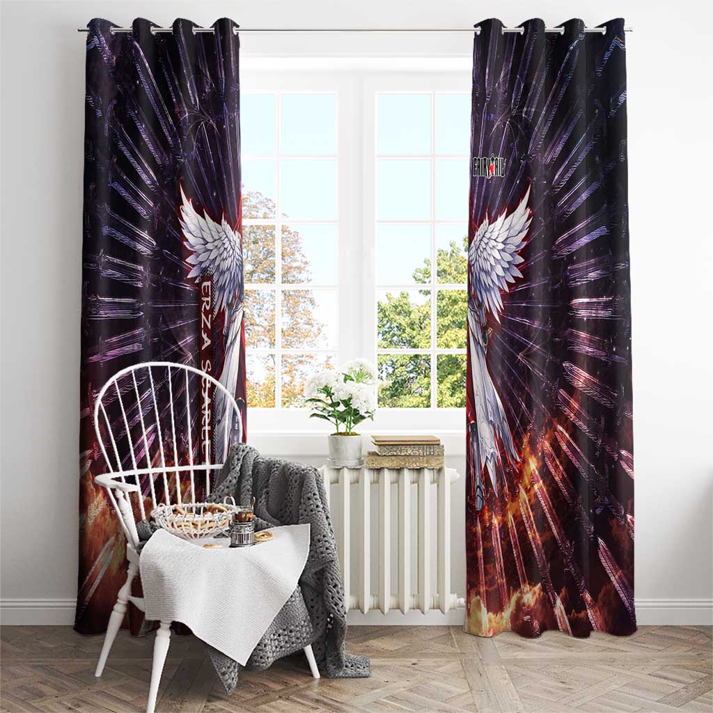 Erza Scarlet Fairy Tail Window Curtain Celestial Armor Anime Style with Radiant Winged Design