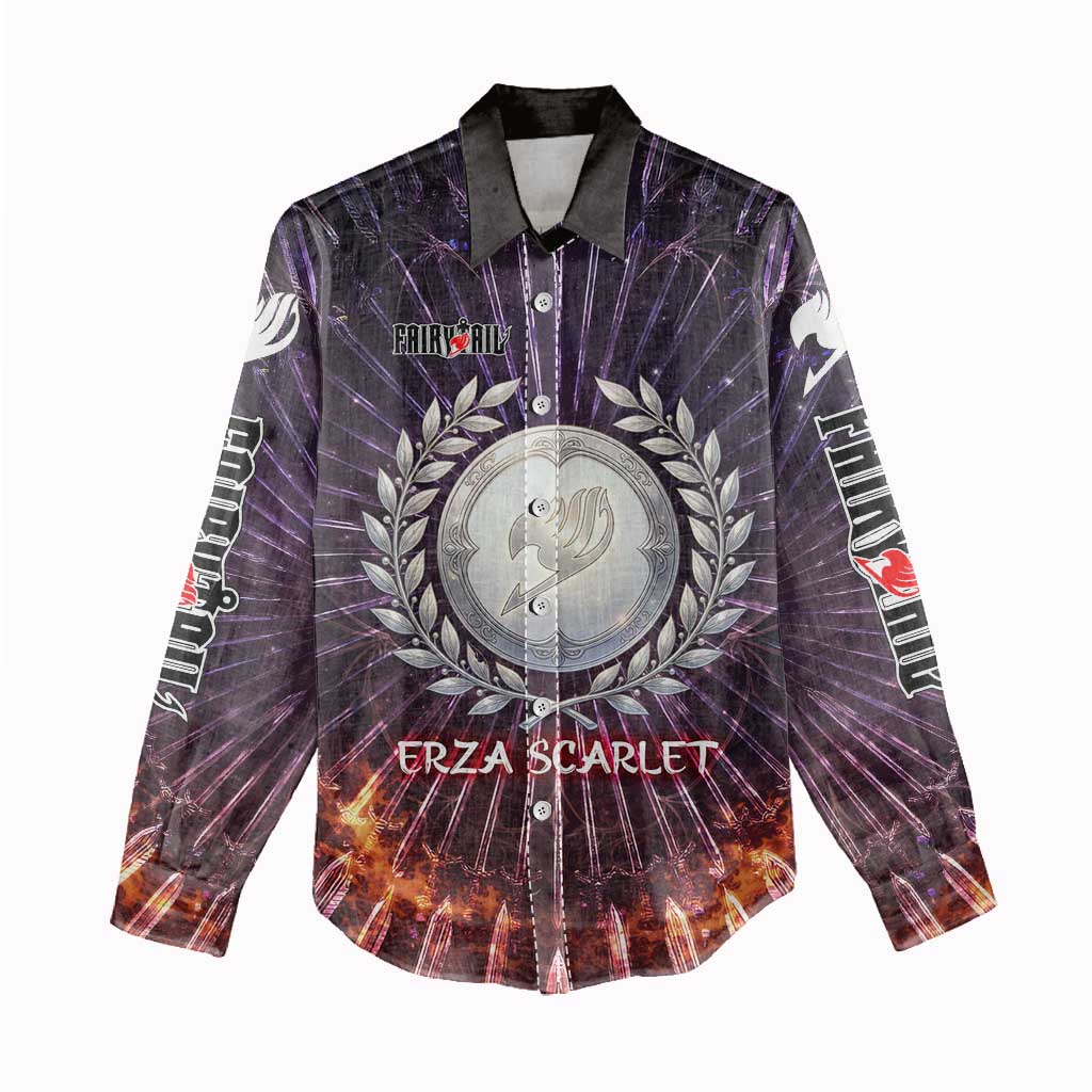 Erza Scarlet Fairy Tail Women Casual Shirt Celestial Armor Anime Style with Radiant Winged Design