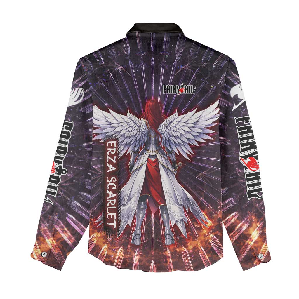 Erza Scarlet Fairy Tail Women Casual Shirt Celestial Armor Anime Style with Radiant Winged Design
