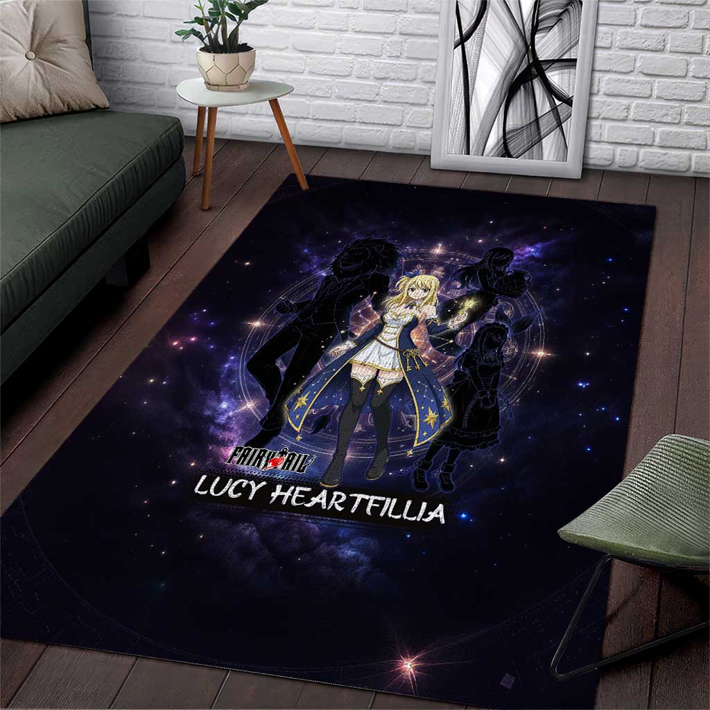 Lucy Heartfilia Fairy Tail Area Rug Celestial Spirit Anime Style with Zodiac Key Magic