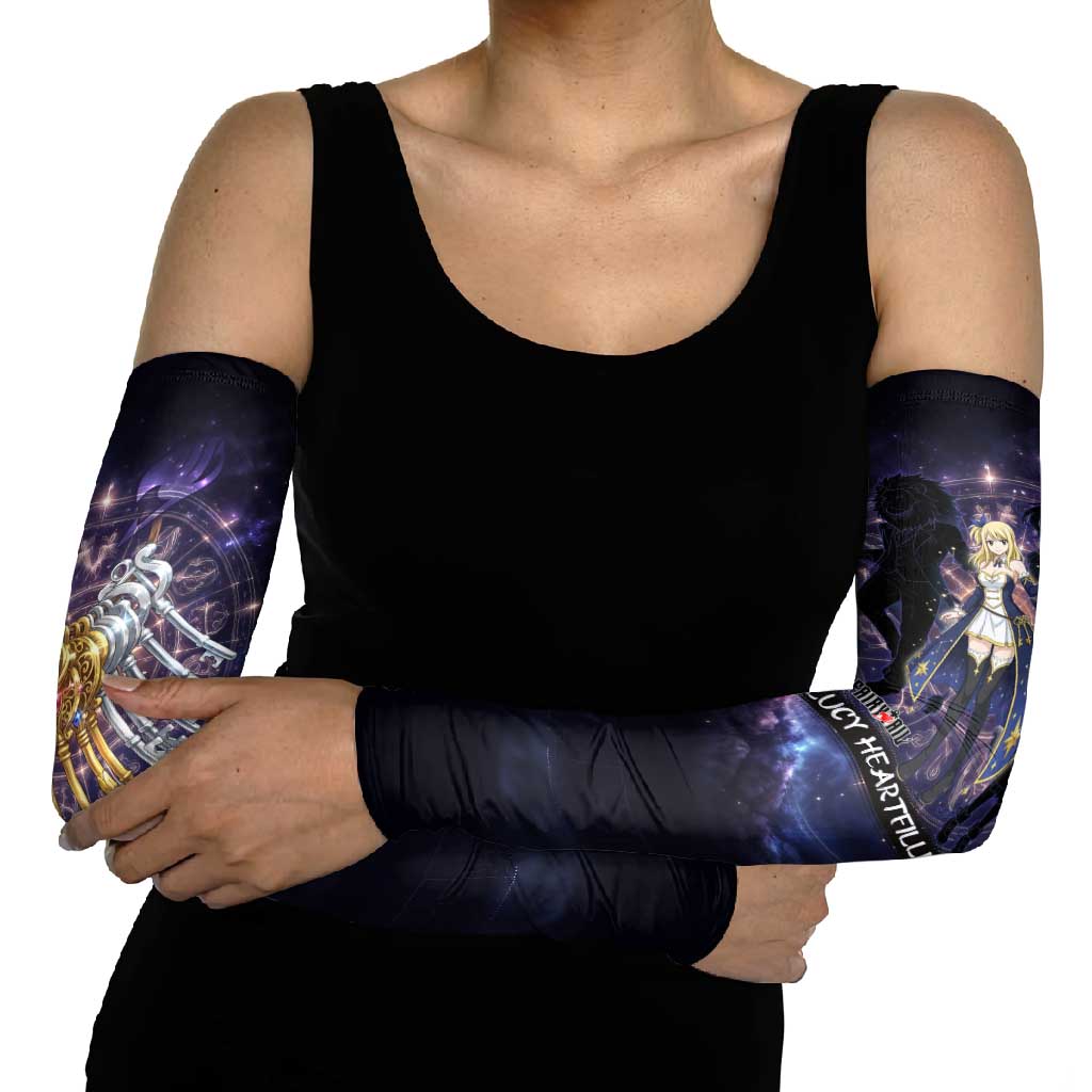 Lucy Heartfilia Fairy Tail Arm Sleeves Celestial Spirit Anime Style with Zodiac Key Magic