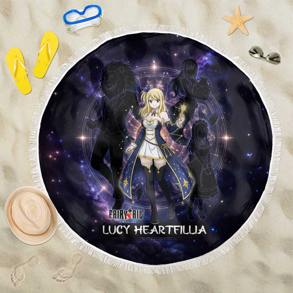 Lucy Heartfilia Fairy Tail Beach Blanket Celestial Spirit Anime Style with Zodiac Key Magic