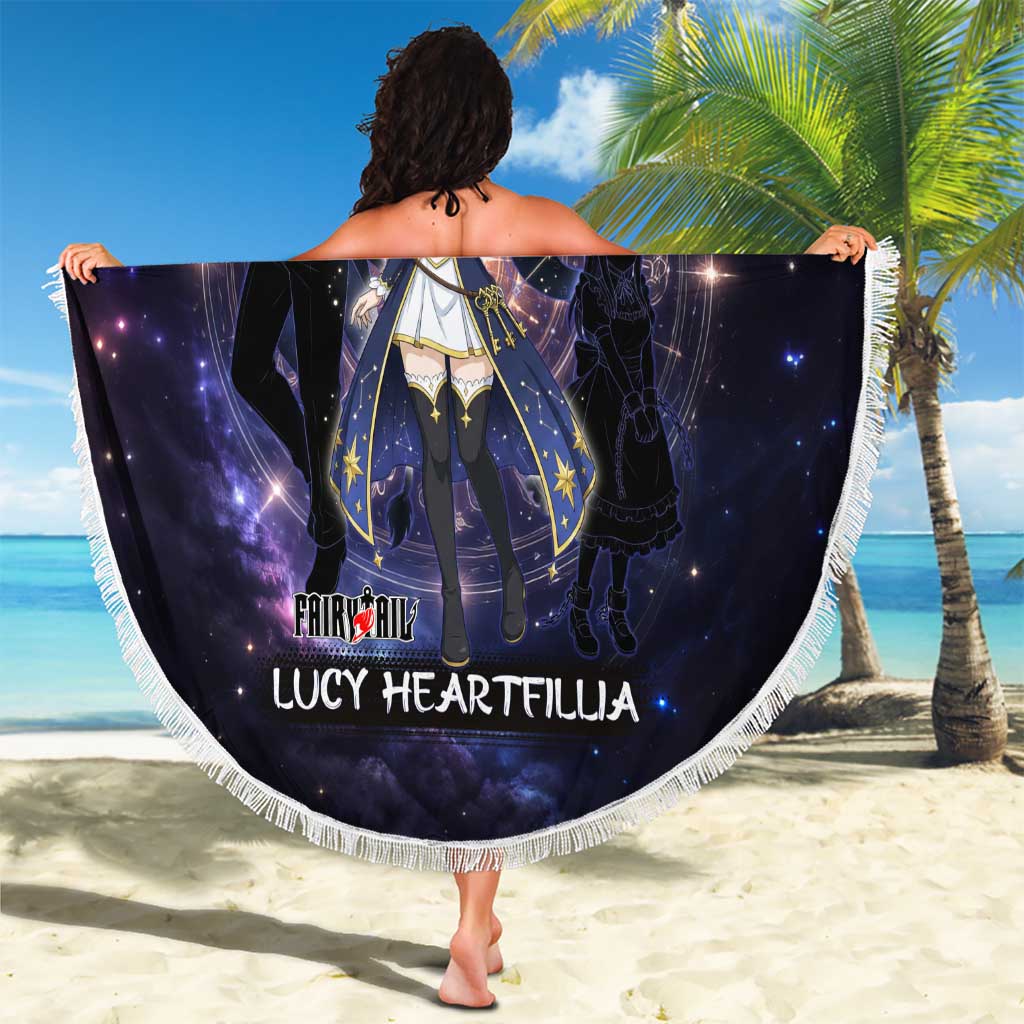 Lucy Heartfilia Fairy Tail Beach Blanket Celestial Spirit Anime Style with Zodiac Key Magic
