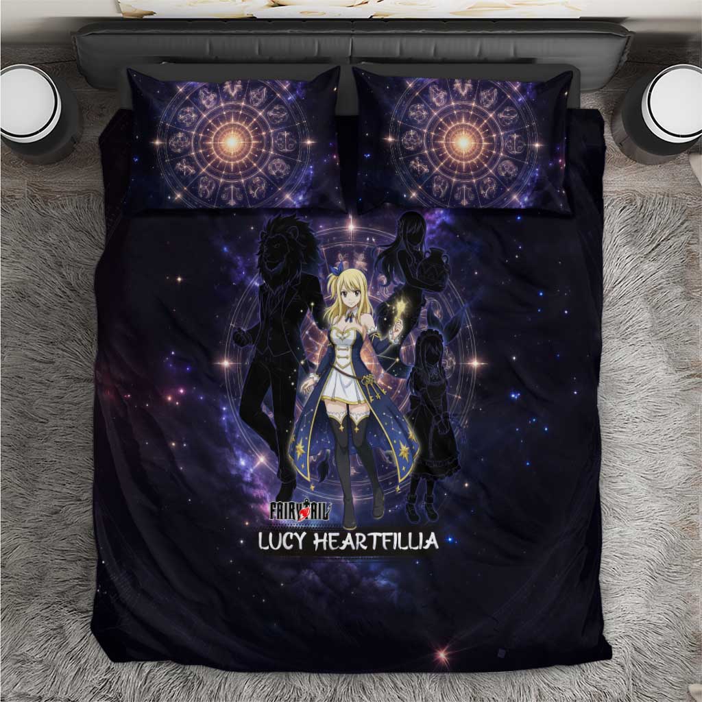 Lucy Heartfilia Fairy Tail Bedding Set Celestial Spirit Anime Style with Zodiac Key Magic