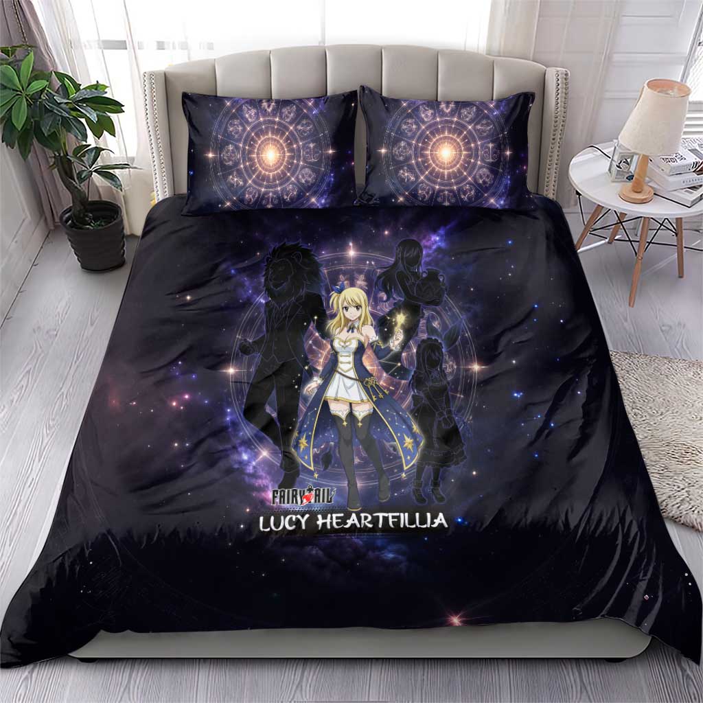 Lucy Heartfilia Fairy Tail Bedding Set Celestial Spirit Anime Style with Zodiac Key Magic
