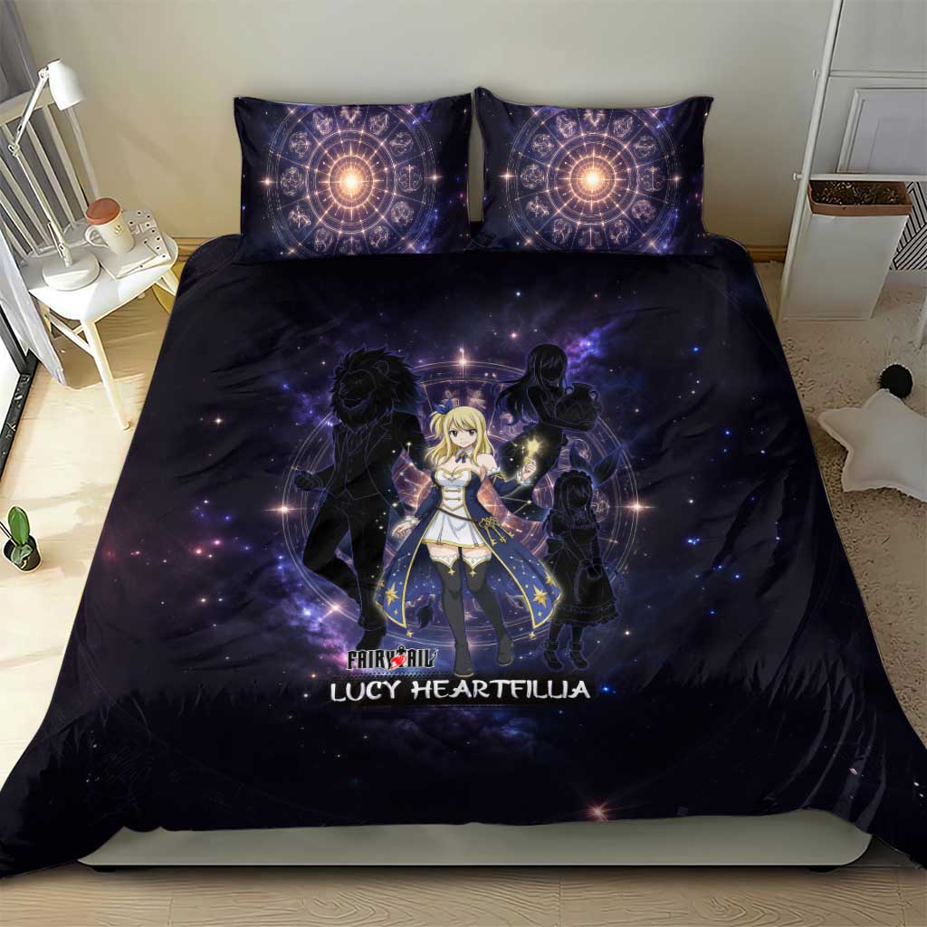 Lucy Heartfilia Fairy Tail Bedding Set Celestial Spirit Anime Style with Zodiac Key Magic