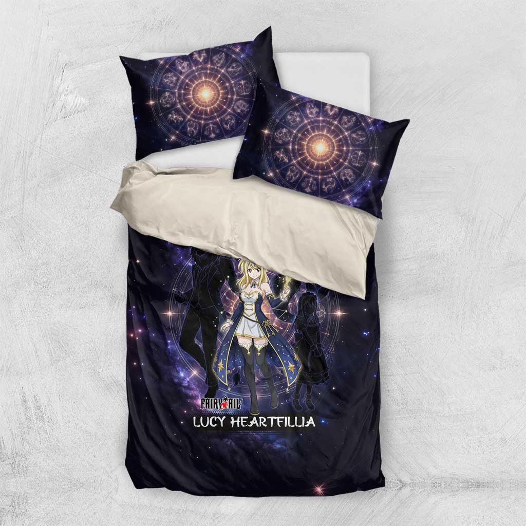 Lucy Heartfilia Fairy Tail Bedding Set Celestial Spirit Anime Style with Zodiac Key Magic