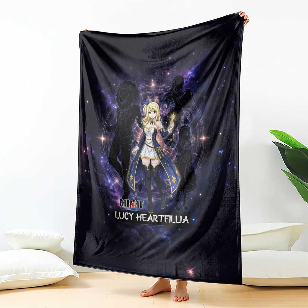 Lucy Heartfilia Fairy Tail Blanket Celestial Spirit Anime Style with Zodiac Key Magic