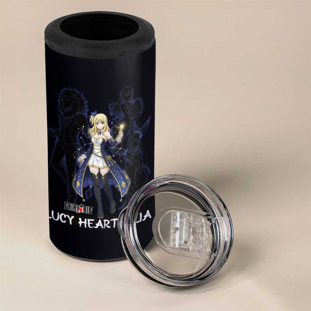 Lucy Heartfilia Fairy Tail 4 in 1 Can Cooler Tumbler Celestial Spirit Anime Style with Zodiac Key Magic