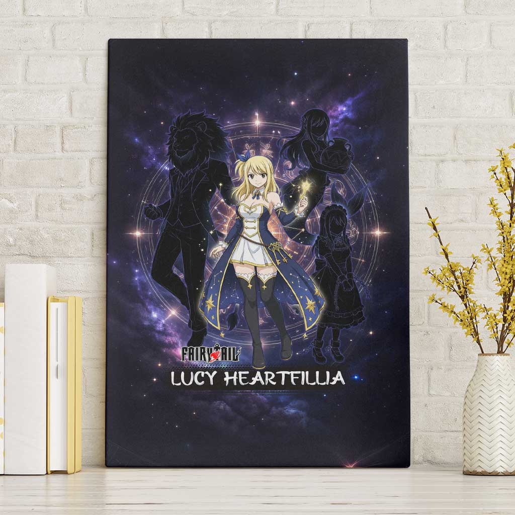 Lucy Heartfilia Fairy Tail Canvas Wall Art Celestial Spirit Anime Style with Zodiac Key Magic