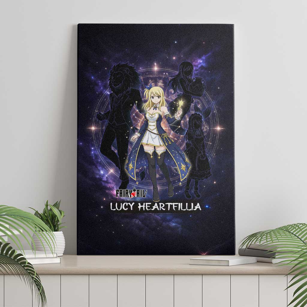 Lucy Heartfilia Fairy Tail Canvas Wall Art Celestial Spirit Anime Style with Zodiac Key Magic