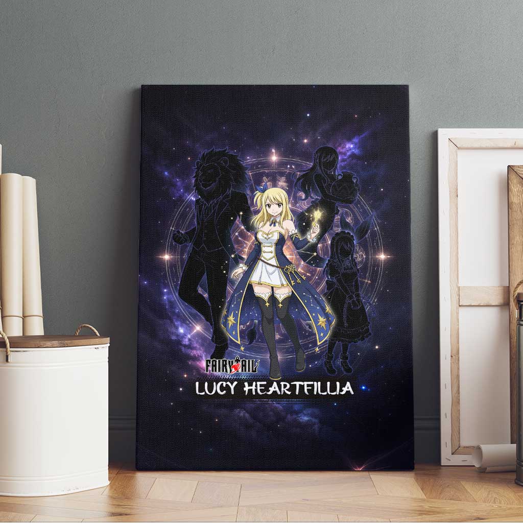 Lucy Heartfilia Fairy Tail Canvas Wall Art Celestial Spirit Anime Style with Zodiac Key Magic