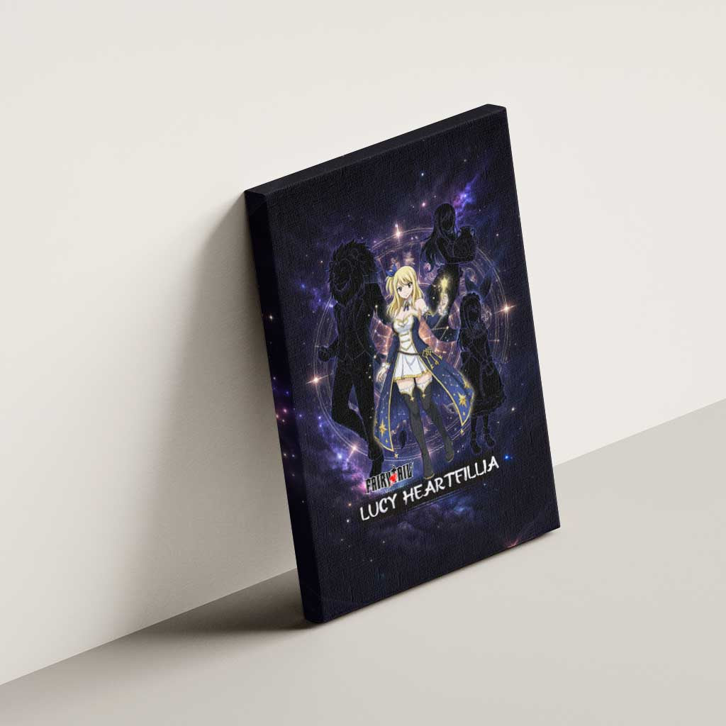 Lucy Heartfilia Fairy Tail Canvas Wall Art Celestial Spirit Anime Style with Zodiac Key Magic