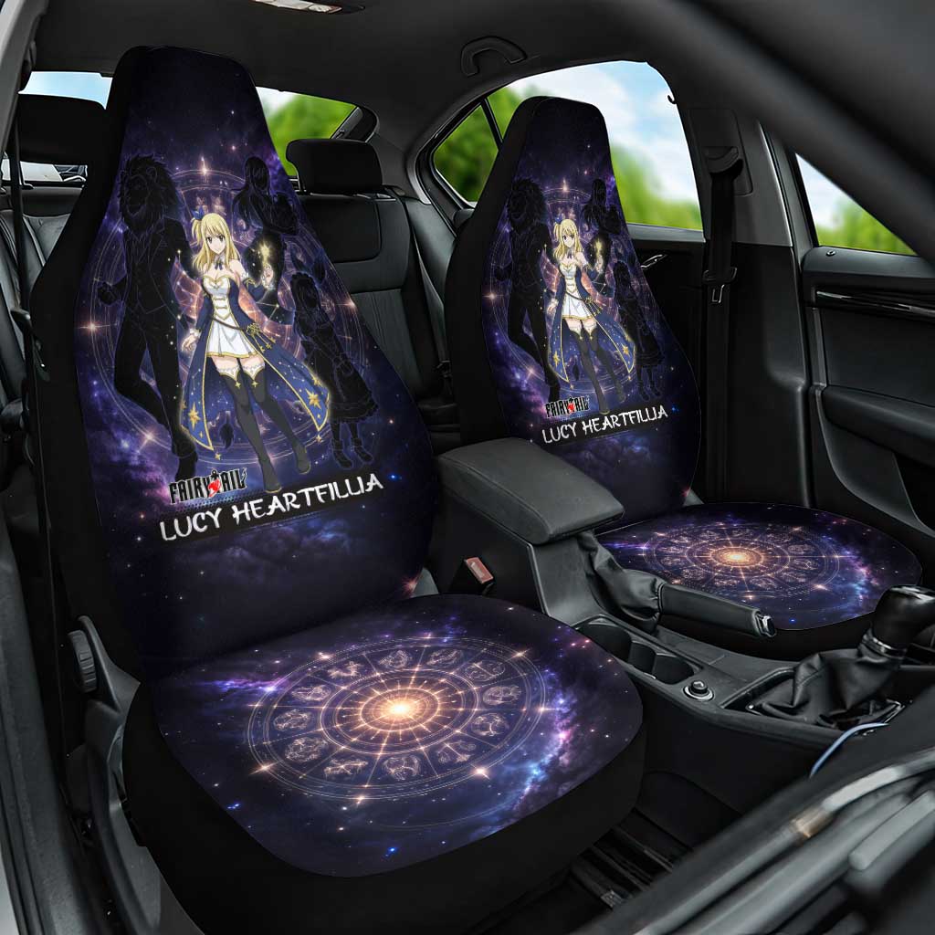 Lucy Heartfilia Fairy Tail Car Seat Cover Celestial Spirit Anime Style with Zodiac Key Magic