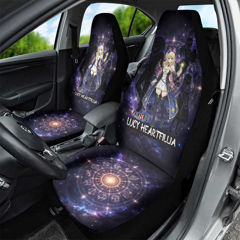 Lucy Heartfilia Fairy Tail Car Seat Cover Celestial Spirit Anime Style with Zodiac Key Magic