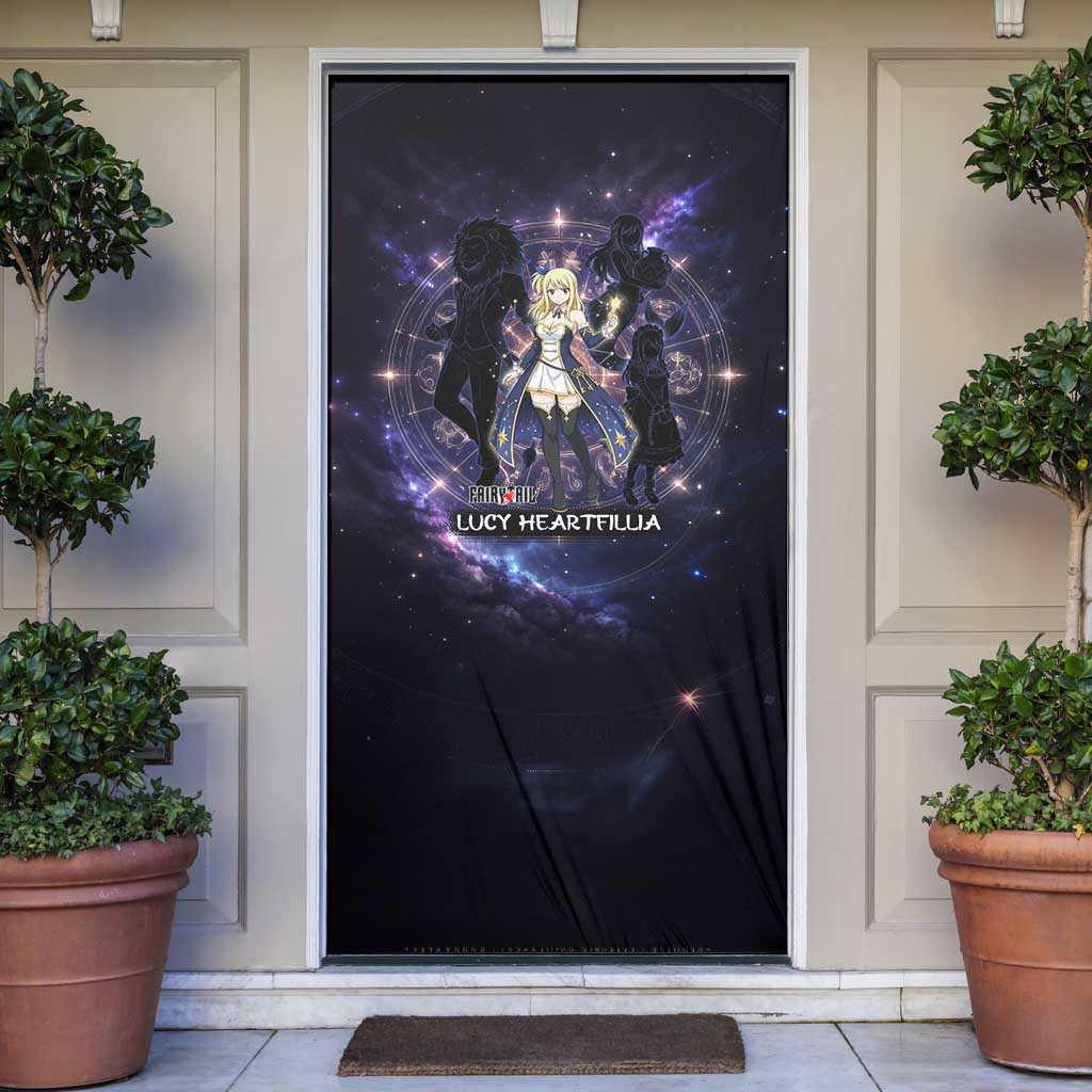 Lucy Heartfilia Fairy Tail Door Cover Celestial Spirit Anime Style with Zodiac Key Magic