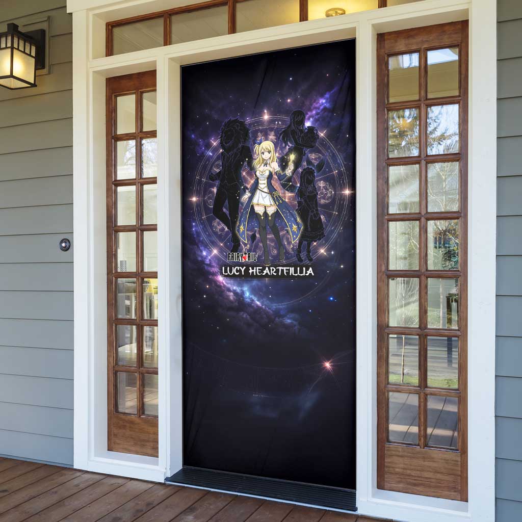 Lucy Heartfilia Fairy Tail Door Cover Celestial Spirit Anime Style with Zodiac Key Magic
