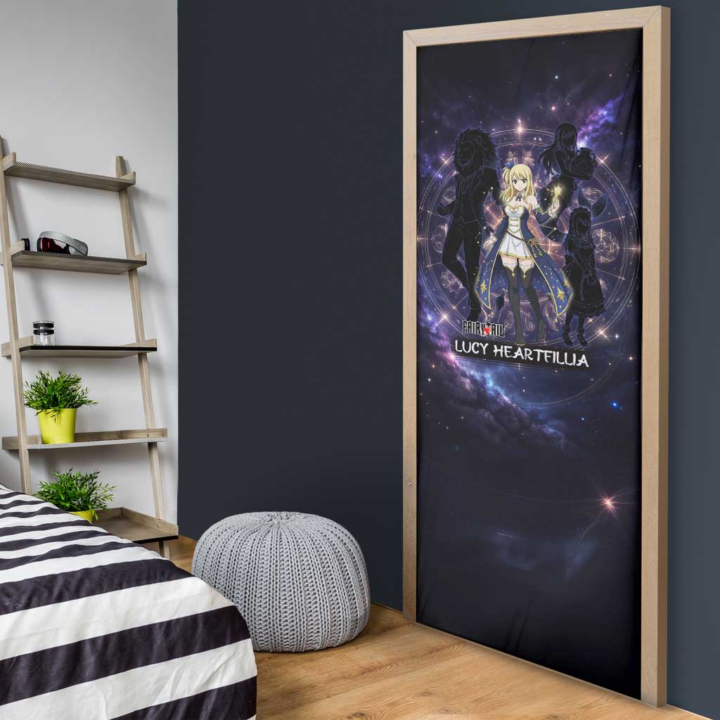 Lucy Heartfilia Fairy Tail Door Cover Celestial Spirit Anime Style with Zodiac Key Magic