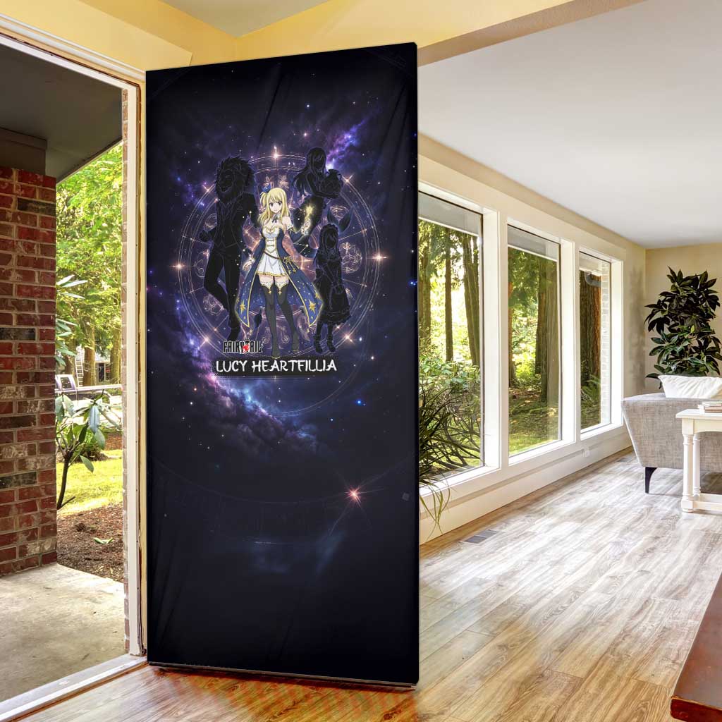 Lucy Heartfilia Fairy Tail Door Cover Celestial Spirit Anime Style with Zodiac Key Magic