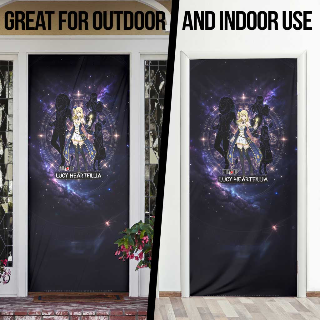 Lucy Heartfilia Fairy Tail Door Cover Celestial Spirit Anime Style with Zodiac Key Magic