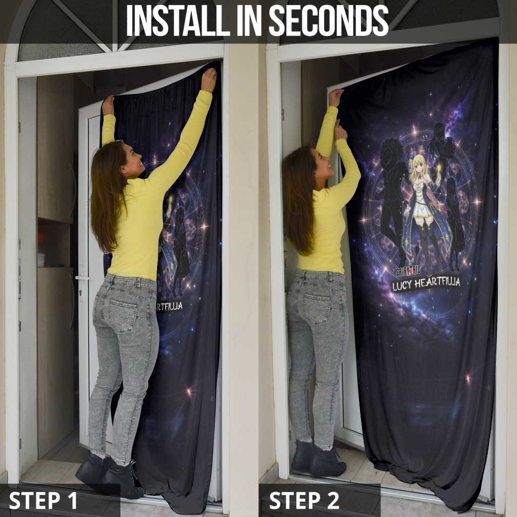 Lucy Heartfilia Fairy Tail Door Cover Celestial Spirit Anime Style with Zodiac Key Magic