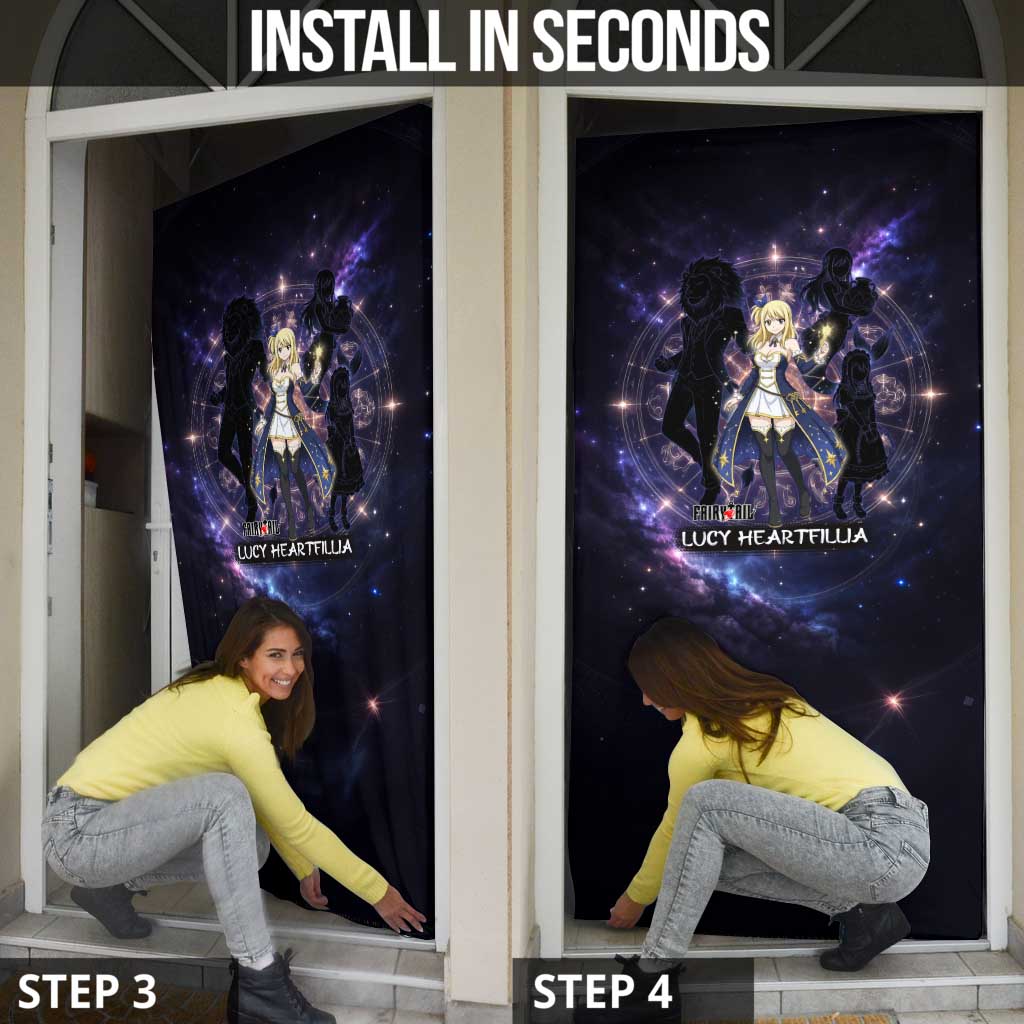 Lucy Heartfilia Fairy Tail Door Cover Celestial Spirit Anime Style with Zodiac Key Magic
