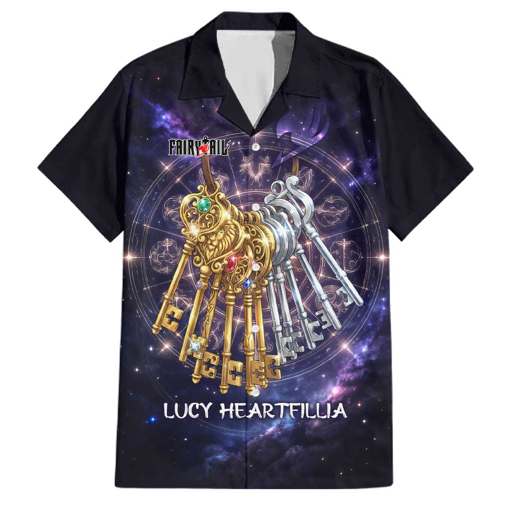 Lucy Heartfilia Fairy Tail Family Matching Puletasi and Hawaiian Shirt Celestial Spirit Anime Style with Zodiac Key Magic