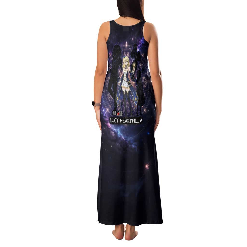 Lucy Heartfilia Fairy Tail Family Matching Tank Maxi Dress and Hawaiian Shirt Celestial Spirit Anime Style with Zodiac Key Magic