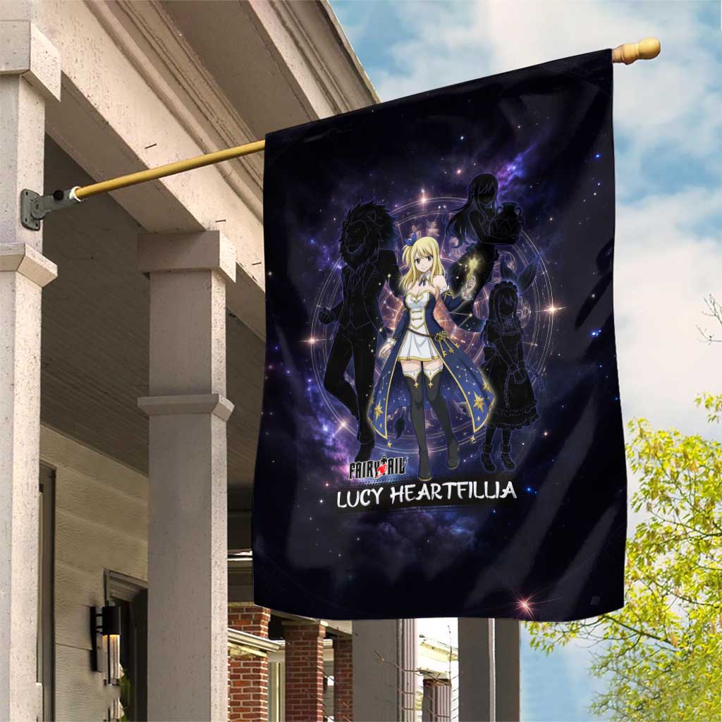 Lucy Heartfilia Fairy Tail Garden Flag Celestial Spirit Anime Style with Zodiac Key Magic