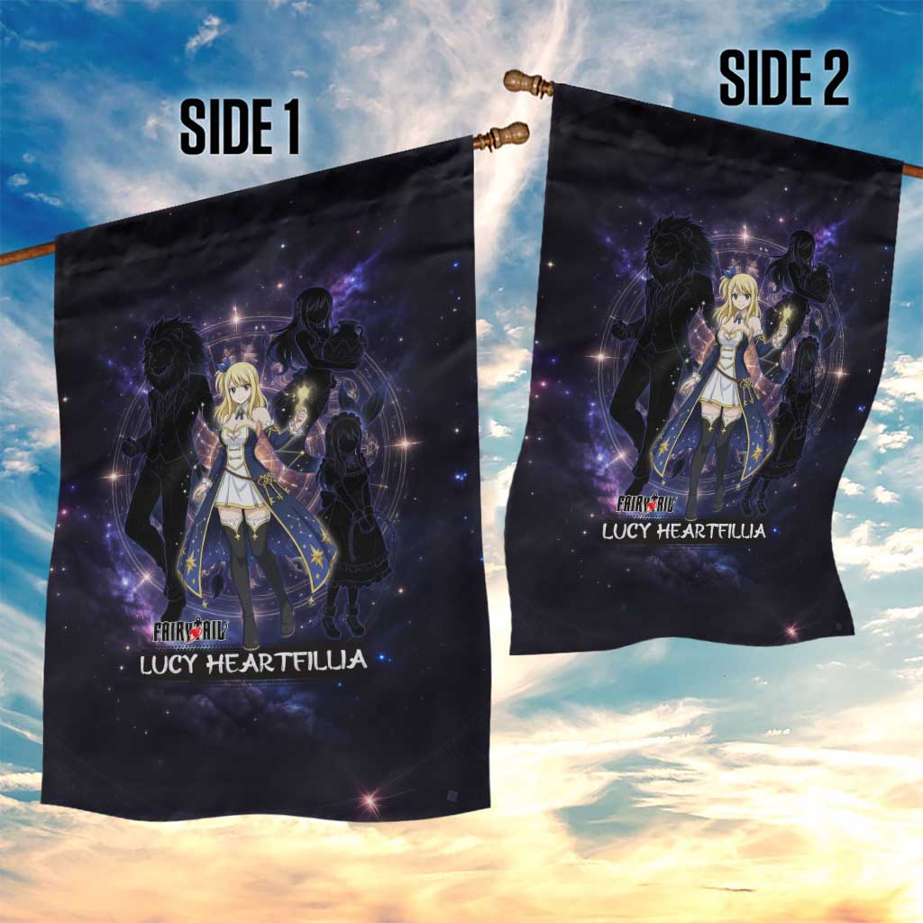 Lucy Heartfilia Fairy Tail Garden Flag Celestial Spirit Anime Style with Zodiac Key Magic