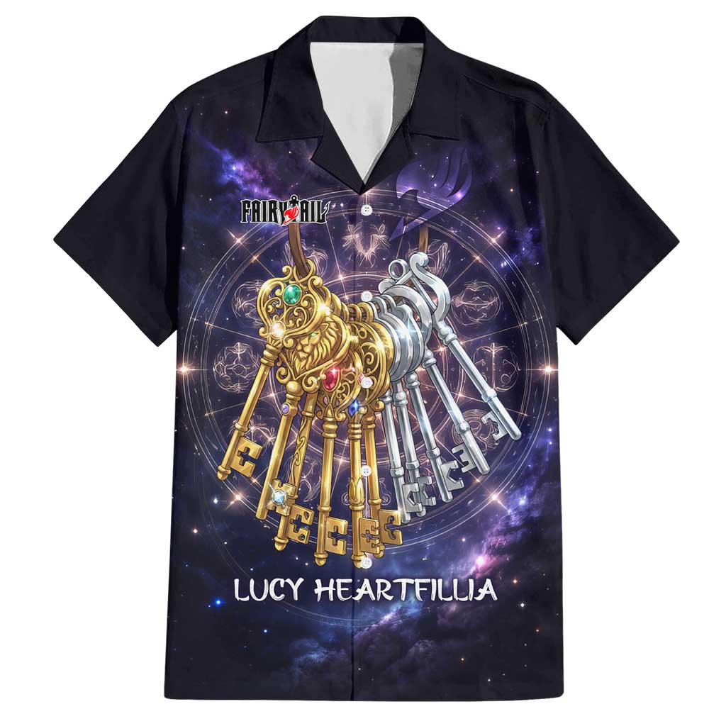 Lucy Heartfilia Fairy Tail Hawaiian Shirt Celestial Spirit Anime Style with Zodiac Key Magic