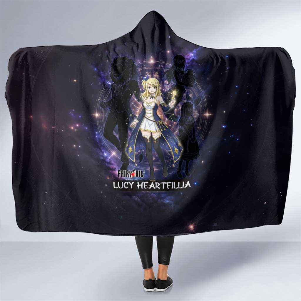 Lucy Heartfilia Fairy Tail Hooded Blanket Celestial Spirit Anime Style with Zodiac Key Magic