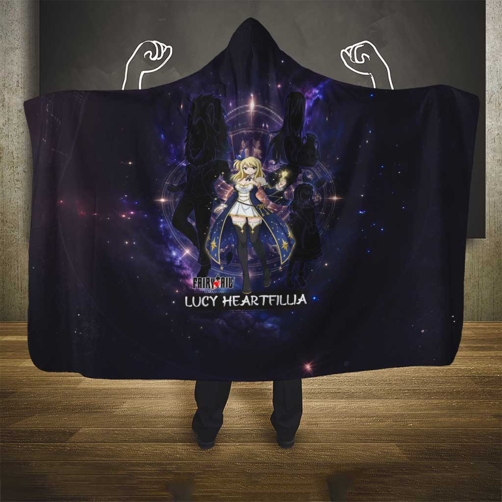 Lucy Heartfilia Fairy Tail Hooded Blanket Celestial Spirit Anime Style with Zodiac Key Magic