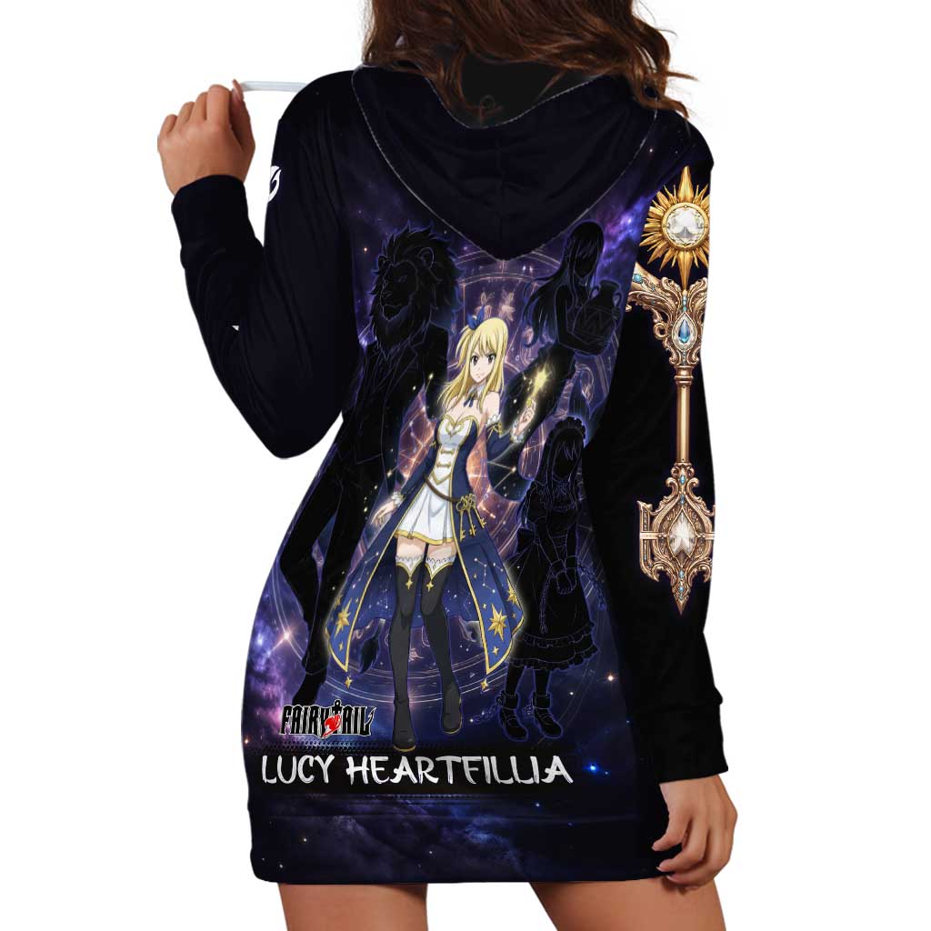 Lucy Heartfilia Fairy Tail Hoodie Dress Celestial Spirit Anime Style with Zodiac Key Magic