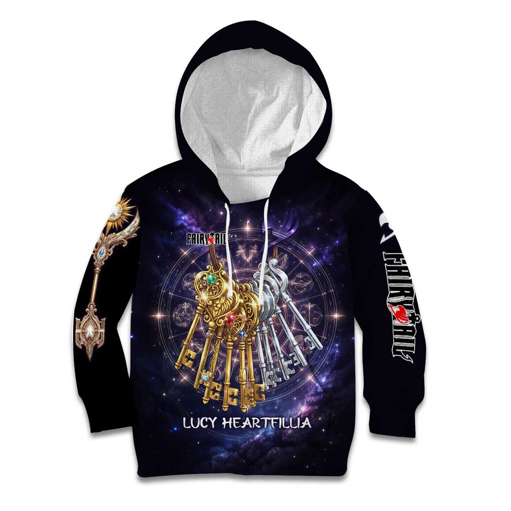Lucy Heartfilia Fairy Tail Kid Hoodie Celestial Spirit Anime Style with Zodiac Key Magic