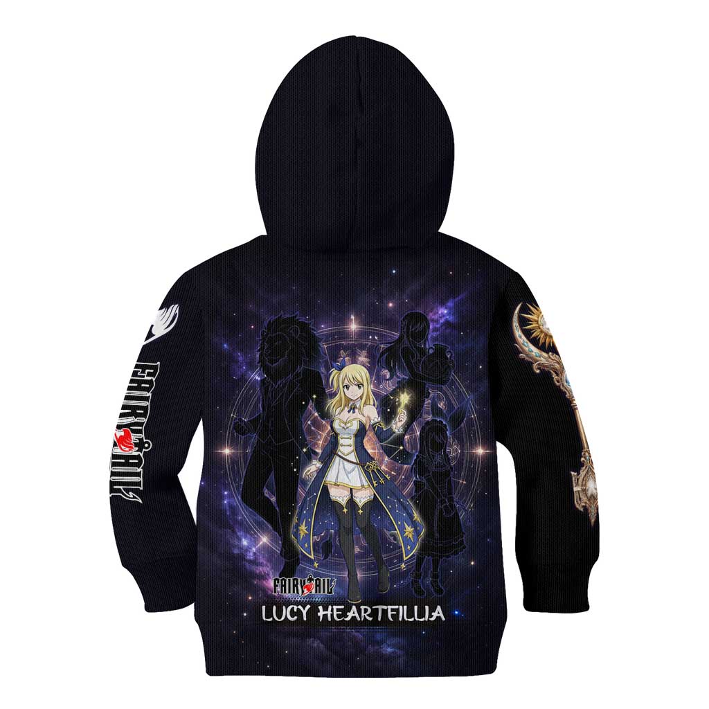 Lucy Heartfilia Fairy Tail Kid Hoodie Celestial Spirit Anime Style with Zodiac Key Magic